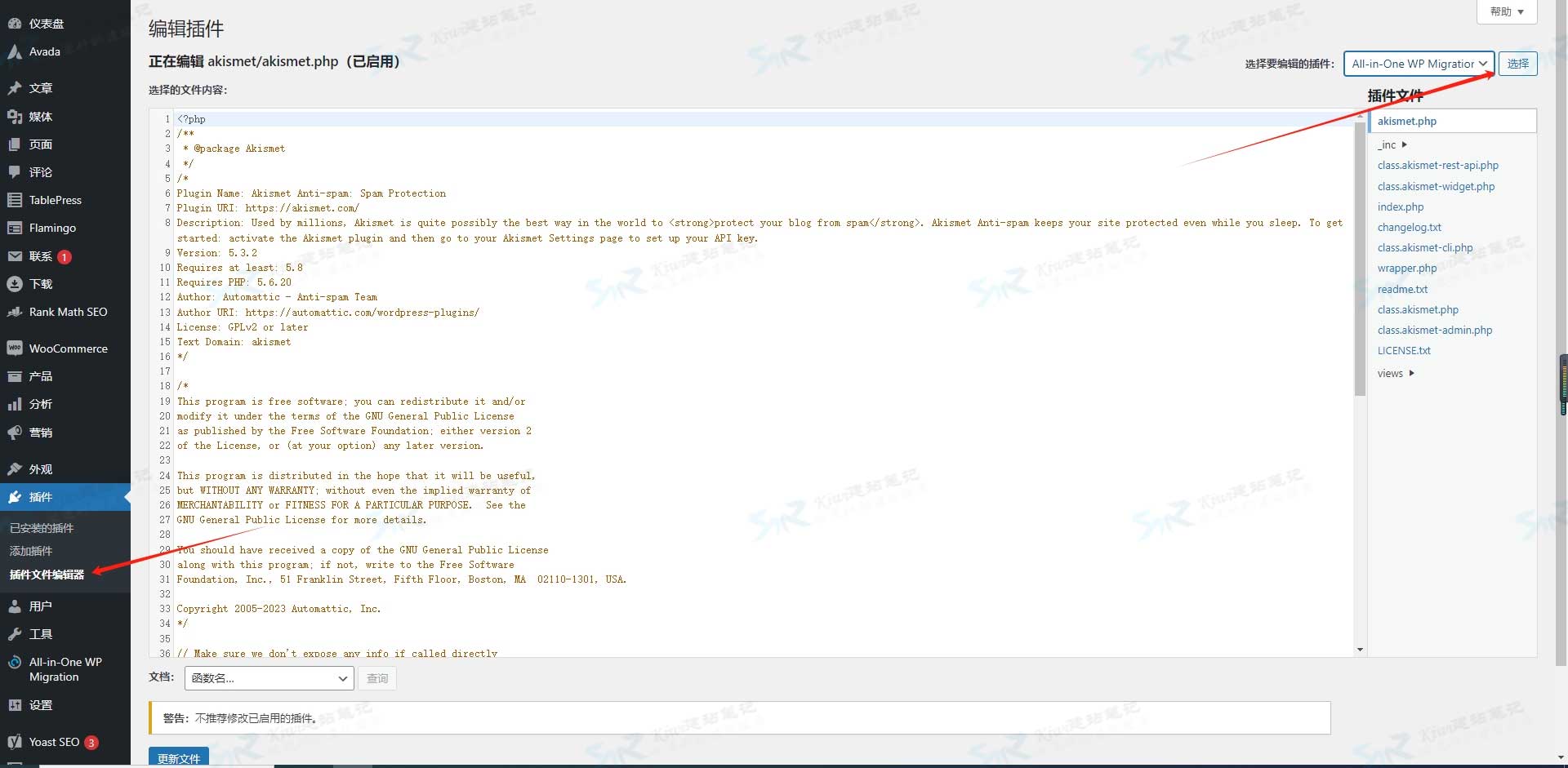 进入插件文件编辑器