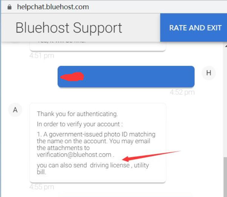 Bluehost账户验证
