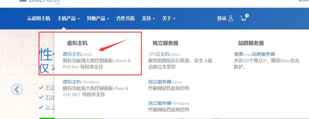 Bluehost中国香港主机购买入口